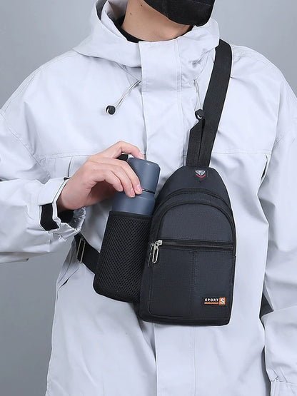 Men's Crossbody Chest Bag - Waterproof Sling Backpack with Adjustable Strap & Multiple Compartments
