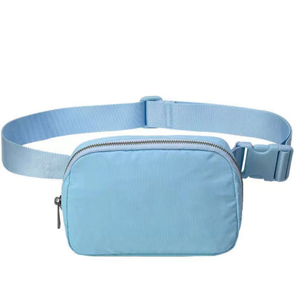 Black Lightweight Nylon Waist & Chest Bag - Splash - Proof Adjustable Running Fanny Pack
