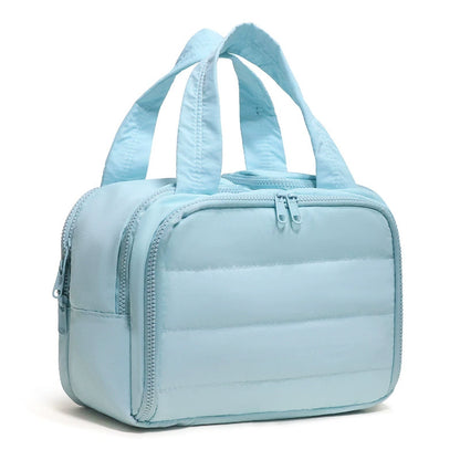 Quilted Travel Toiletry Bag - Large Capacity Wet/Dry Separation Organizer