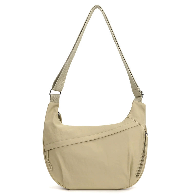 Hip Hugger Unisex Iris Bag - Sage Green Crossbody with Adjustable Strap & Modern Curved Design