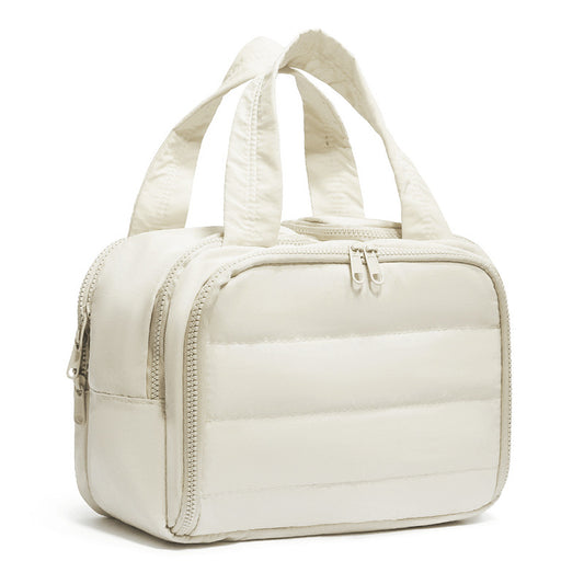 Quilted Travel Toiletry Bag - Large Capacity Wet/Dry Separation Organizer