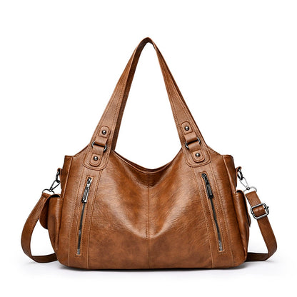 Women's Punk Style Rivet Handbag - Large Capacity Shoulder Bag for Fall & Winter