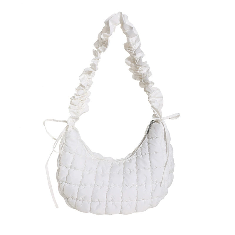 Large Capacity Cloud Pleated Bag - Premium Women's Down Cotton Shoulder Messenger Bag