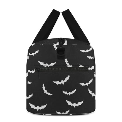 Unisex Bat Pattern Travel Bag - 2025 Halloween Large Capacity Duffel with Wet Bag & Shoe Compartment