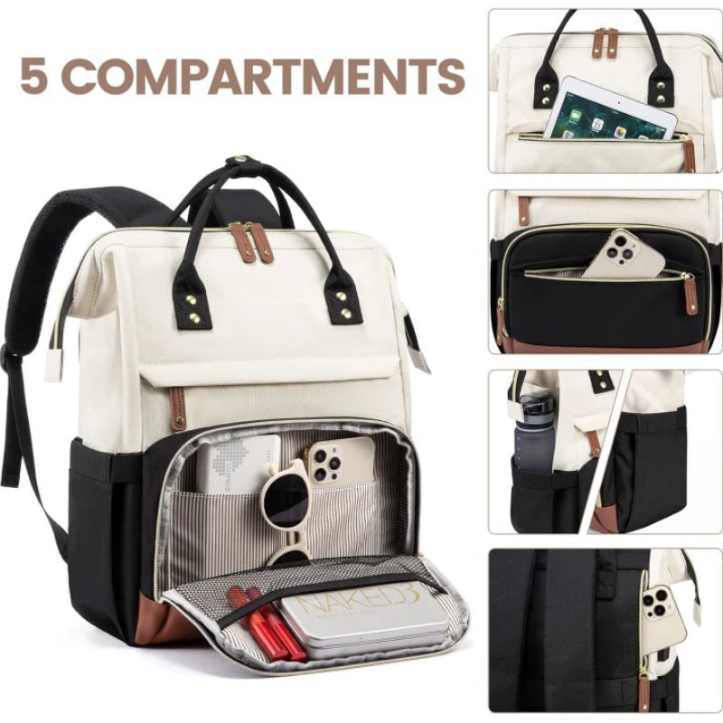 Women's Laptop Backpack with USB Port - Anti-Theft Travel Backpack Purse for College Work