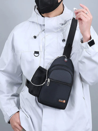 Men's Crossbody Chest Bag - Waterproof Sling Backpack with Adjustable Strap & Multiple Compartments