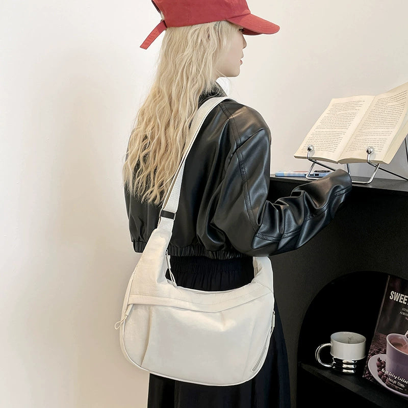 Hip Hugger Unisex Iris Bag - Sage Green Crossbody with Adjustable Strap & Modern Curved Design