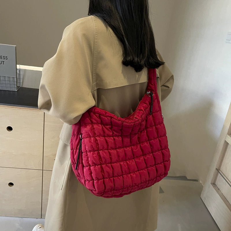 Trendy Cloud Pleated Diamond Quilted Large Capacity Crossbody Dumpling Bag
