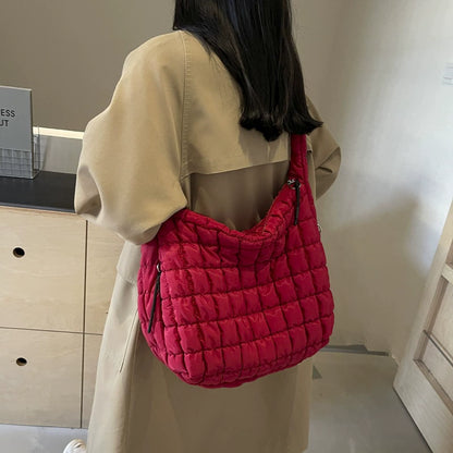 Trendy Cloud Pleated Diamond Quilted Large Capacity Crossbody Dumpling Bag