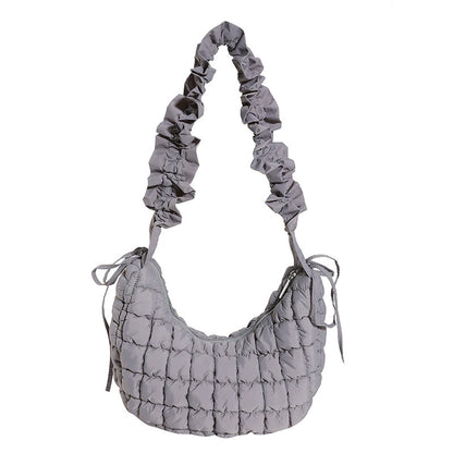 Large Capacity Cloud Pleated Bag - Premium Women's Down Cotton Shoulder Messenger Bag