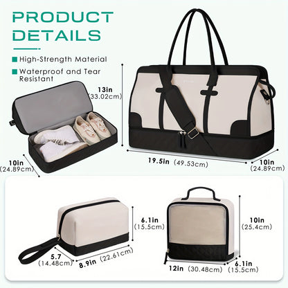Shoulder Bag with Adjustable Straps & 2 Cup Holders