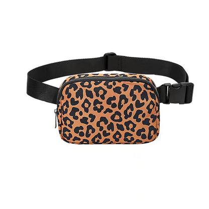 Black Lightweight Nylon Waist & Chest Bag - Splash - Proof Adjustable Running Fanny Pack