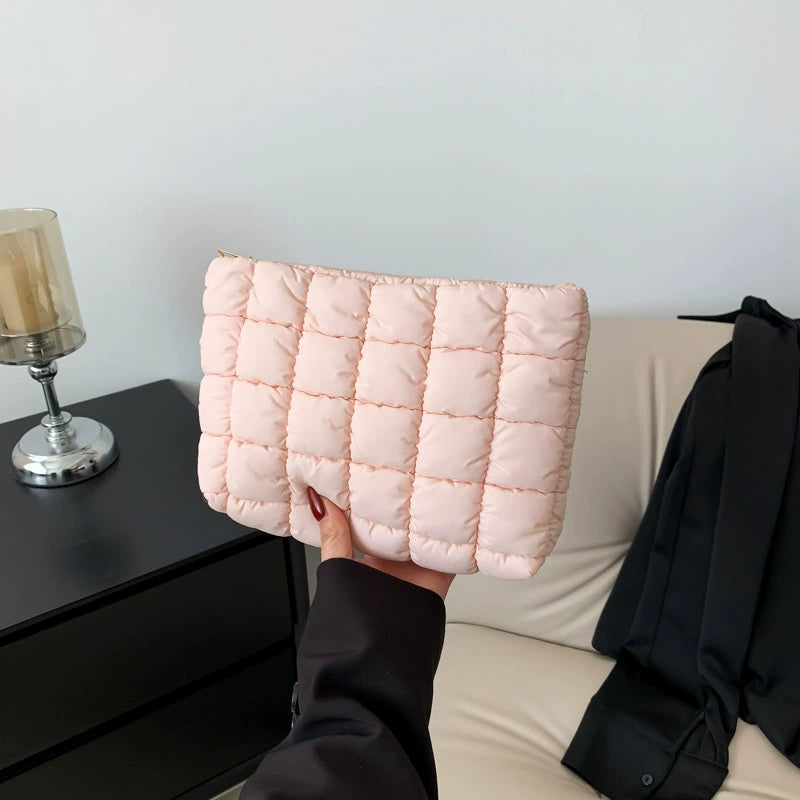 2025 Korean Style Pleated Cosmetic Bag - Trendy Small Handbag for Women Fashion Beauty Organizer