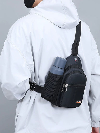 Men's Crossbody Chest Bag - Waterproof Sling Backpack with Adjustable Strap & Multiple Compartments