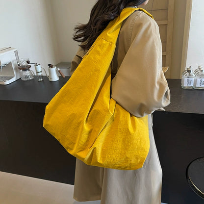 Women's Large Capacity Textured Draped Tote Bag - Casual Shoulder Bag for Work Daily Commuting
