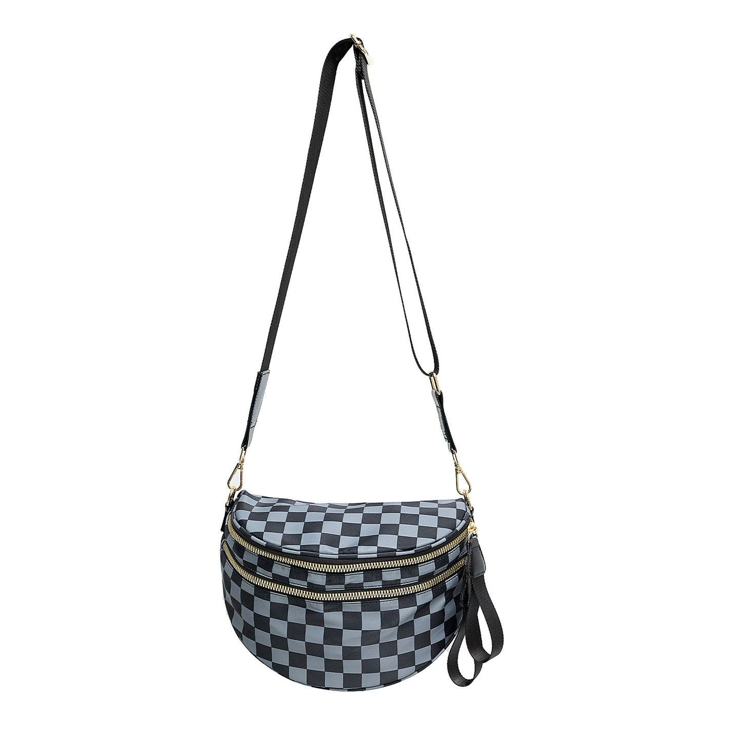 Checkered Bags Crossbody Spacious Nylon Belt Bag, Adjustable Strap, Multiple Colors
