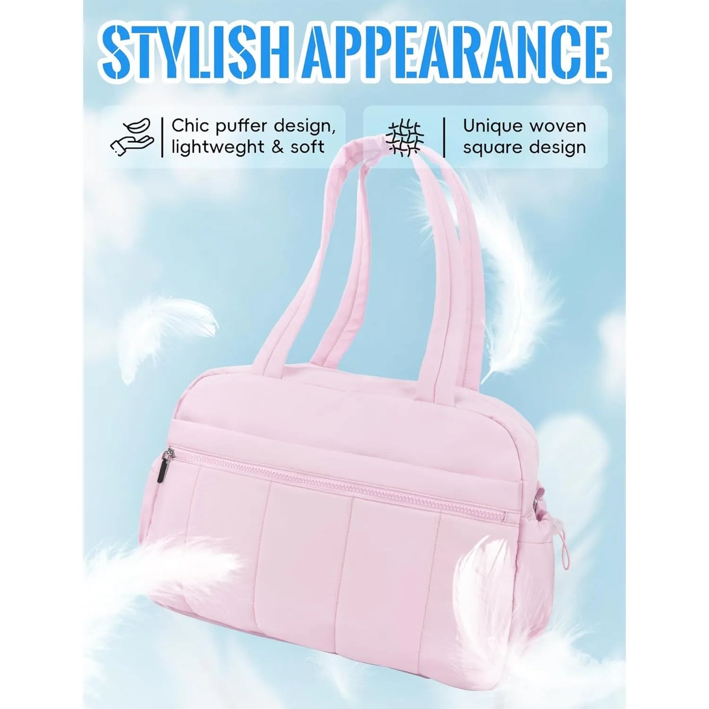 Large Capacity Travel Bag with Trolley Strap in Pink
