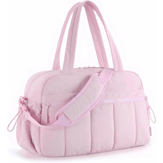 Large Capacity Travel Bag with Trolley Strap in Pink