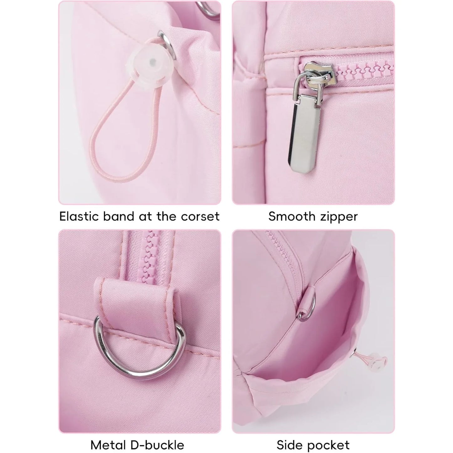 Large Capacity Travel Bag with Trolley Strap in Pink