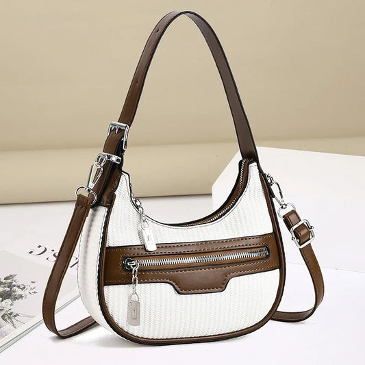 Women’s Crescent Woven Shoulder Bag