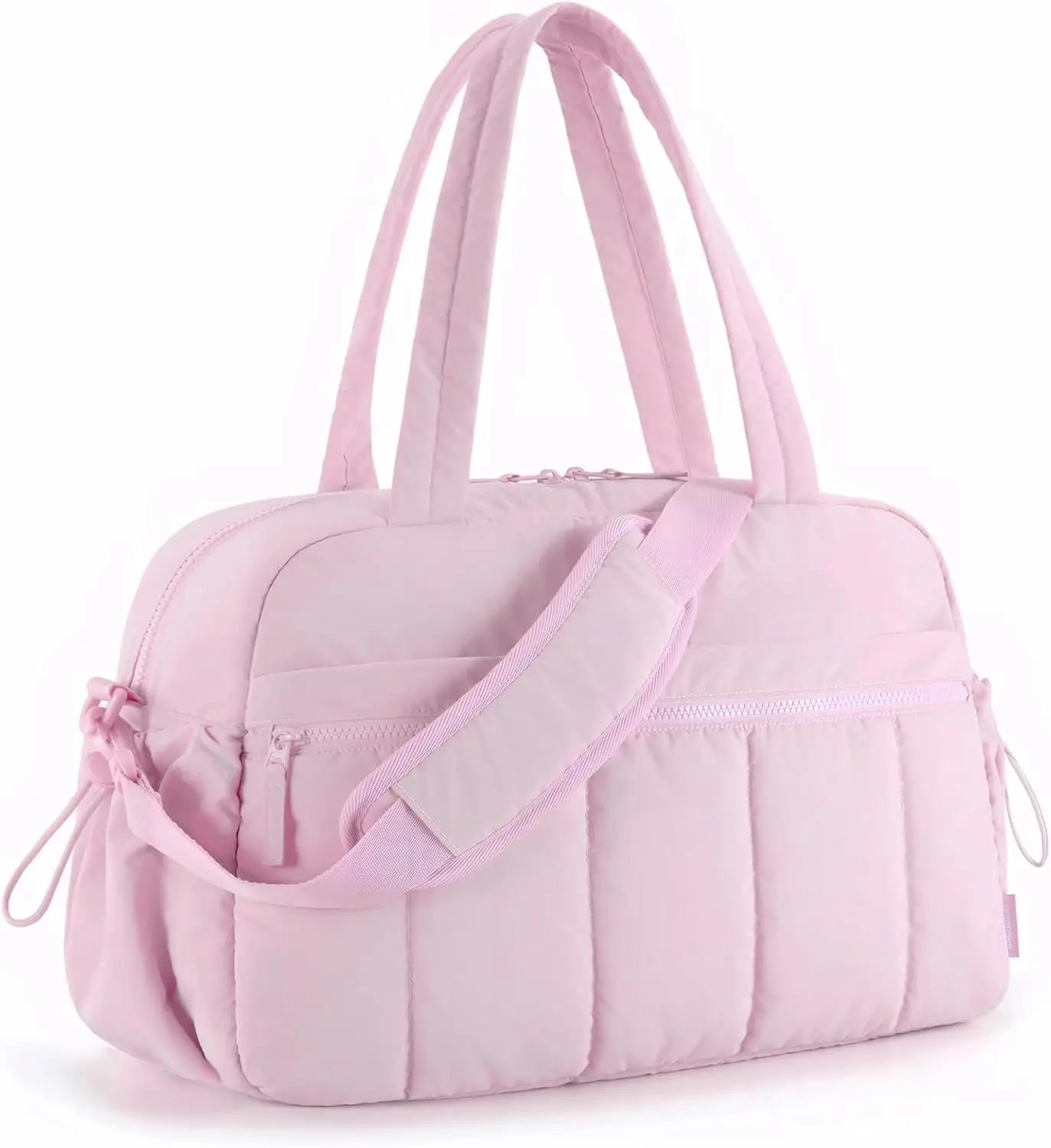 Large Capacity Travel Bag with Trolley Strap in Pink