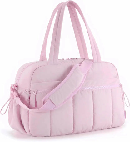 Large Capacity Travel Bag with Trolley Strap in Pink