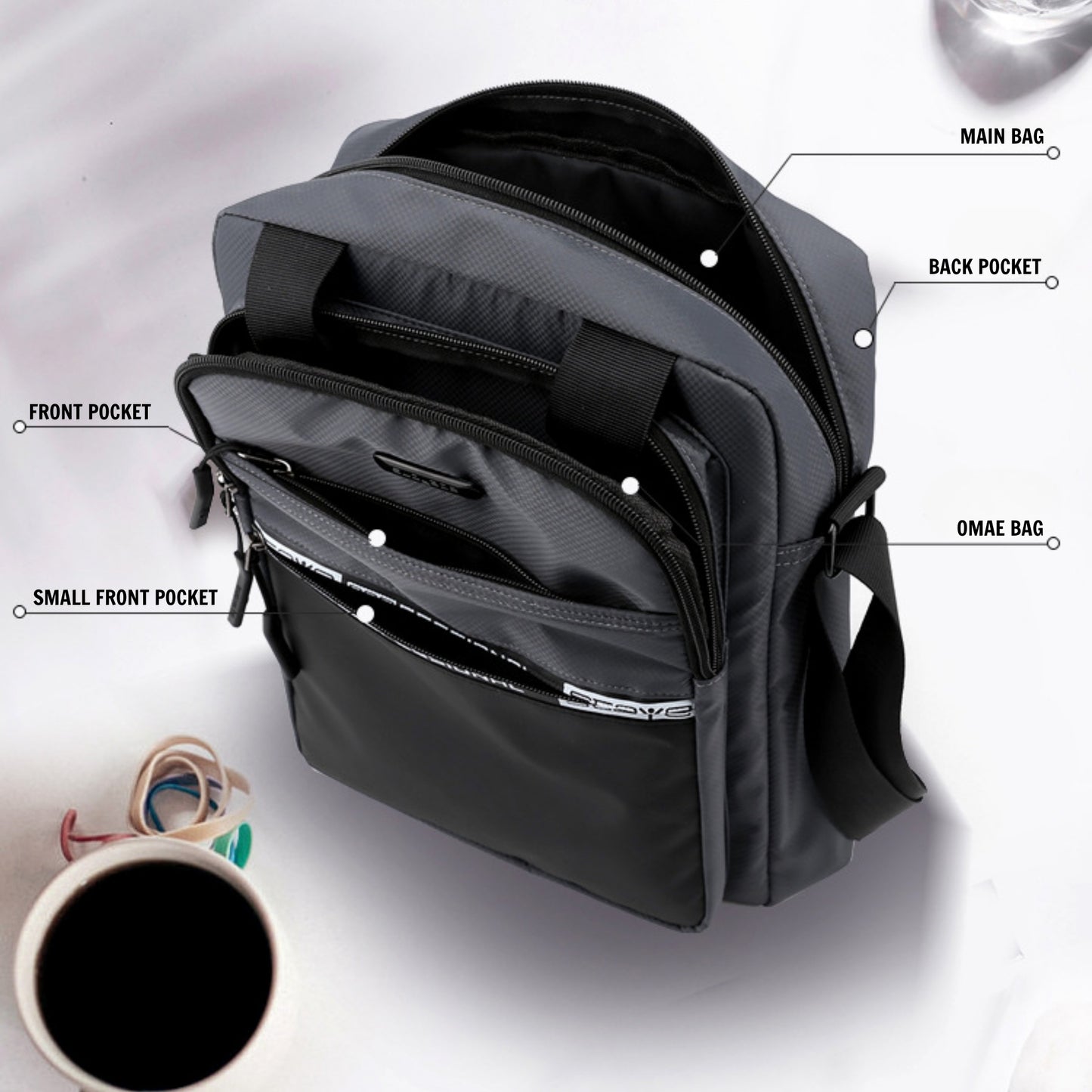 Men's Large-Capacity Nylon Messenger Bag